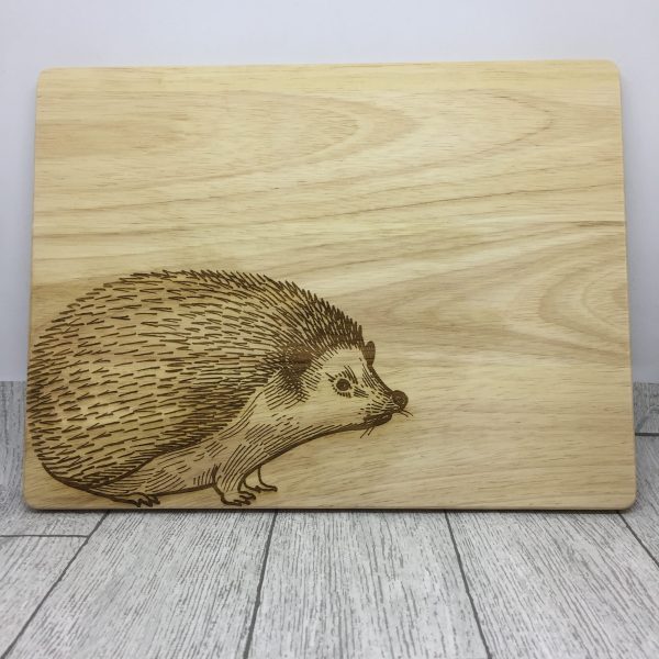 Ellie and Hart - Laser engraved chopping board - engraved hedgehog